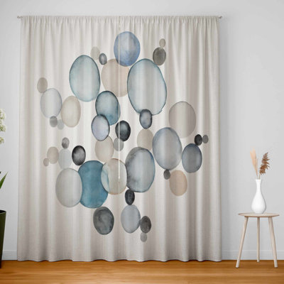 Round Pebbles Blackout Window Curtain Pair | Home Decor
