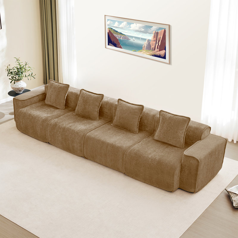 Boneless Boneless Couch Modular Sectional Sofa, Modern Deep Seat Sectional Couches, Comfy Velvet Cloud Couch Sofa, No Assembly, For Small Spaces, Living Room, Bedroom