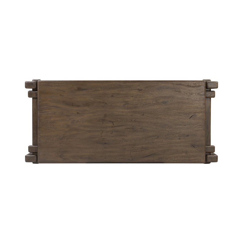Marcia Solid Wood Coffee Table, 13.75" H x 70.75" L x 31.5" W, Grey Reclaimed French Oak