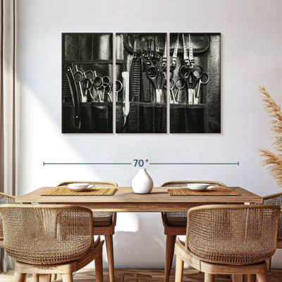 Ensemble de coiffeur sur toile 3 pièces