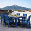 Ensemble de salle à manger d'extérieur toutes saisons 7 pièces Ensemble de salle à manger d'extérieur avec trou pour parasol et structure en aluminium Ensemble de salle à manger d'extérieur moderne pour 6 personnes pour cour arrière / porche / terrasse, 1 table et 6 chaises-124652782