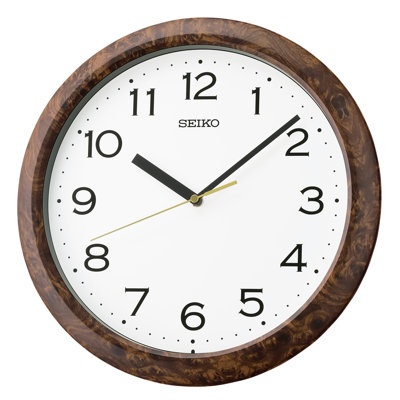 QHA014BLH Basic Wall Clock, Brown