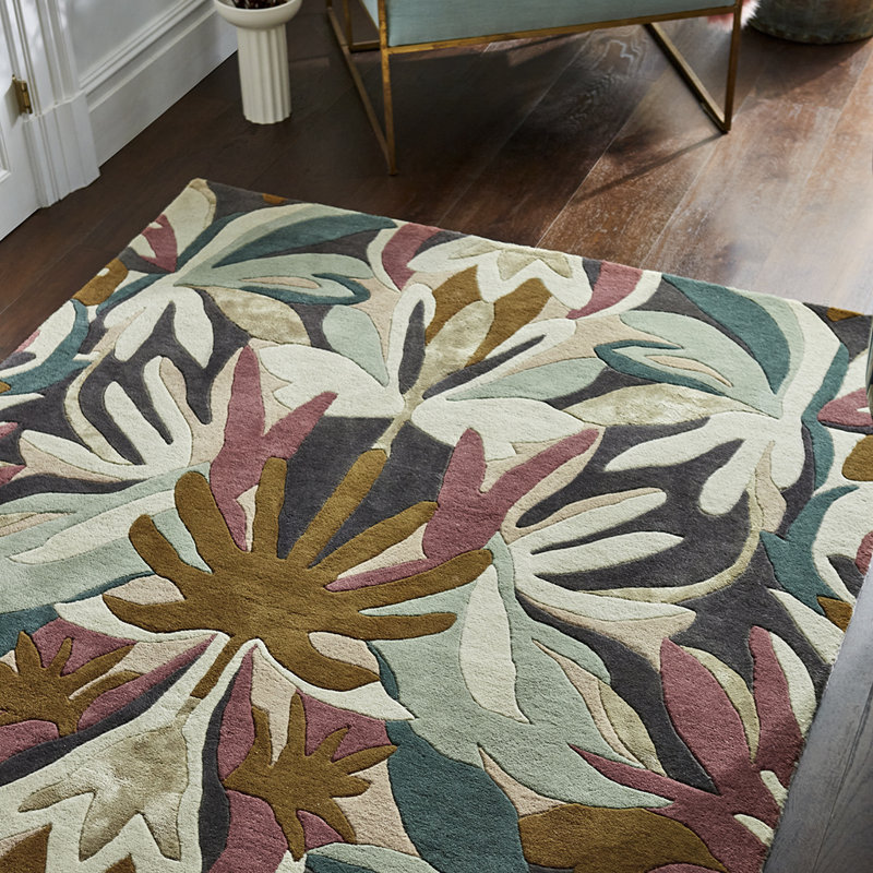 Hand Tufted Floral Area Rug, Rectangle 8'2" x 11'6"