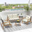 George Oliver 5 Piece Rattan Furniture Set Wicker Woven Sofa Set With Solid Acacia Wood Frame