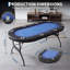 Table de poker pliable pour 8 joueurs, 2 tapis interchangeables, Texas Hold'em et Blackjack, rails rembourrés