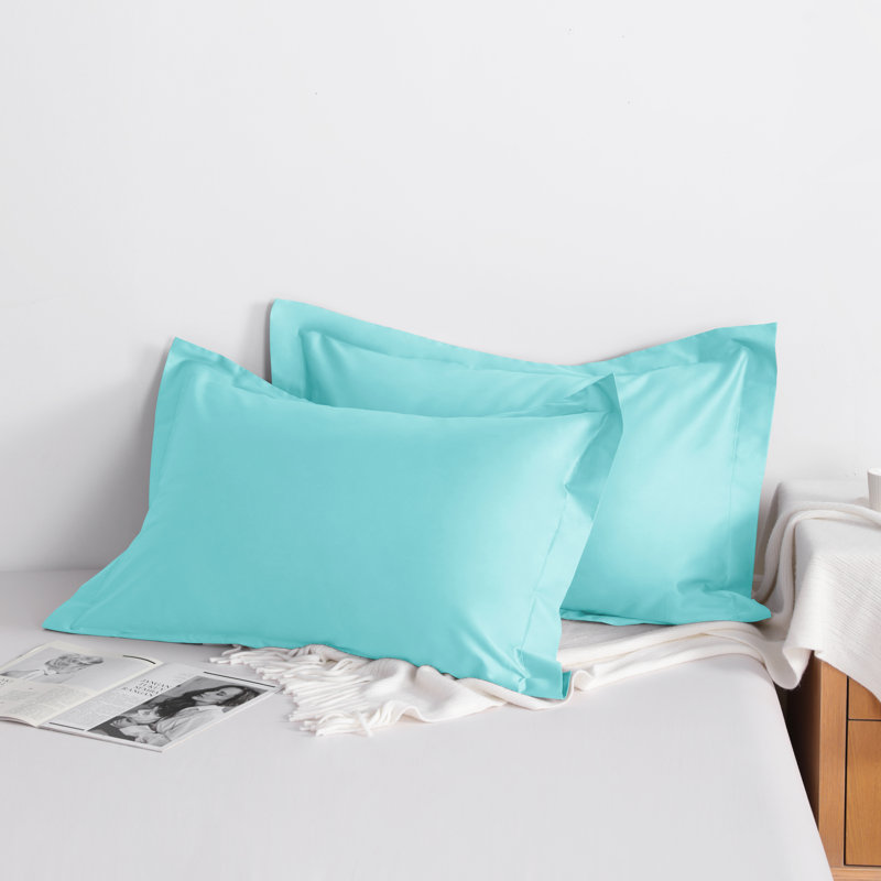 Taie décorative 100% coton , Grand lit, Turquoise