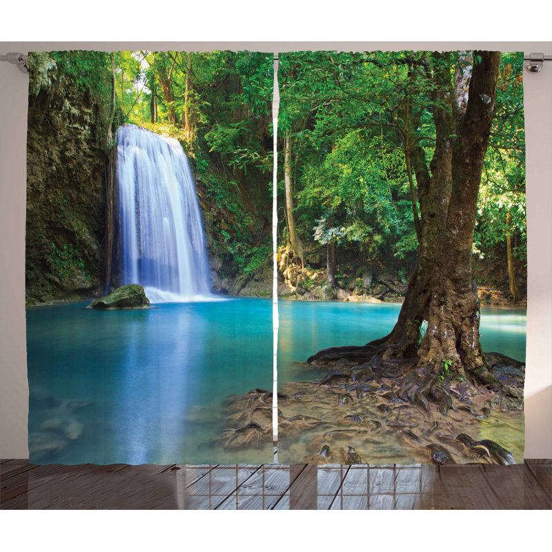 Woodland Semi-Sheer Rod Pocket Curtain Panels, 54" x 108"