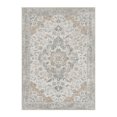 Eleanor Vintage Oriental Washable Area Rug With Non-Slip Backing
