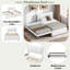 Lit plateforme tapissier avec lit gigogne multifonctionnel et tête de lit-812272311