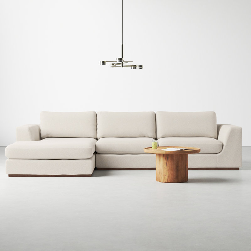 Marah Upholstered L-Shaped Sectional, Left Hand Facing, Aldred Silver/Polyester Blend