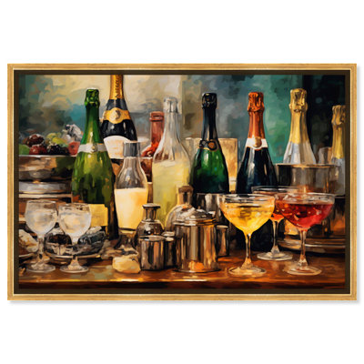 Classy Drink Collection Canvas Glam Livingroom Wall Art by Art Remedy
