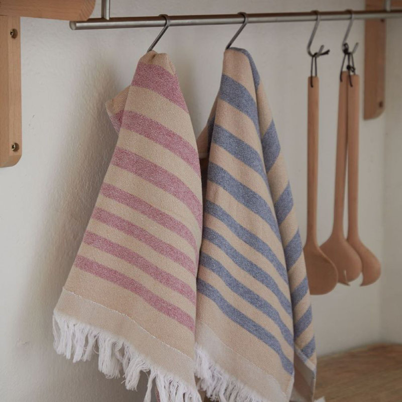 Terry Striped Waffle Dish Cloth, Caramel/Blueberry