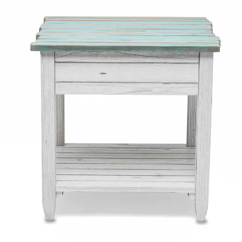 Table de bout Decastro Coastal, Bleu / Blanc
