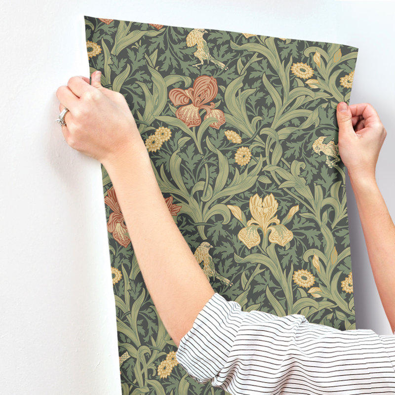 Iris Plum Wild Gardens Wallpaper, Navy