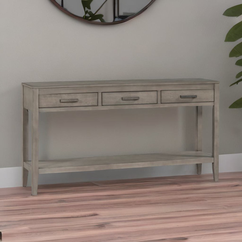 3-drawer Console Table, Gray