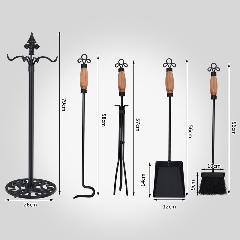 Kamra Iron Fireplace Tool Set