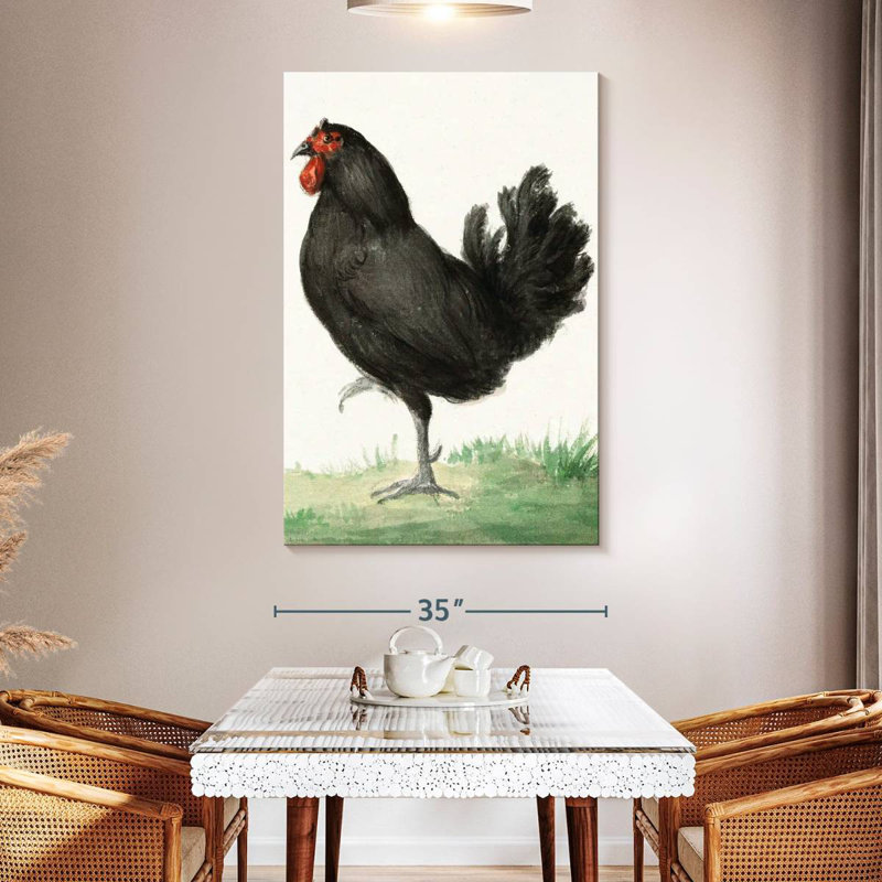 Brampt Standing Black Chicken, 51" H x 34" W