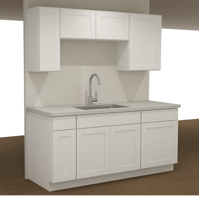 Dwelling Rosemont Small Single Wall Pre-Assembled Kitchen Cabinet