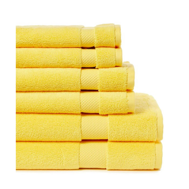 Yogik Premium Luxury  6 Piece 100% Cotton Towel Set 600GSM , Yellow