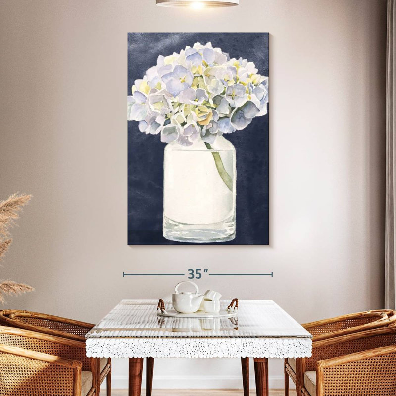 Harnek Tranquil Blossoms Navy, 51" H x 34" W
