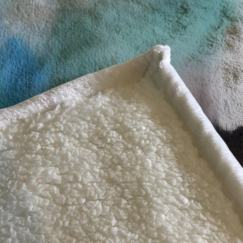 Throw Blanket, 51" W x 60" L, Abstract, Green/Blue/Orange