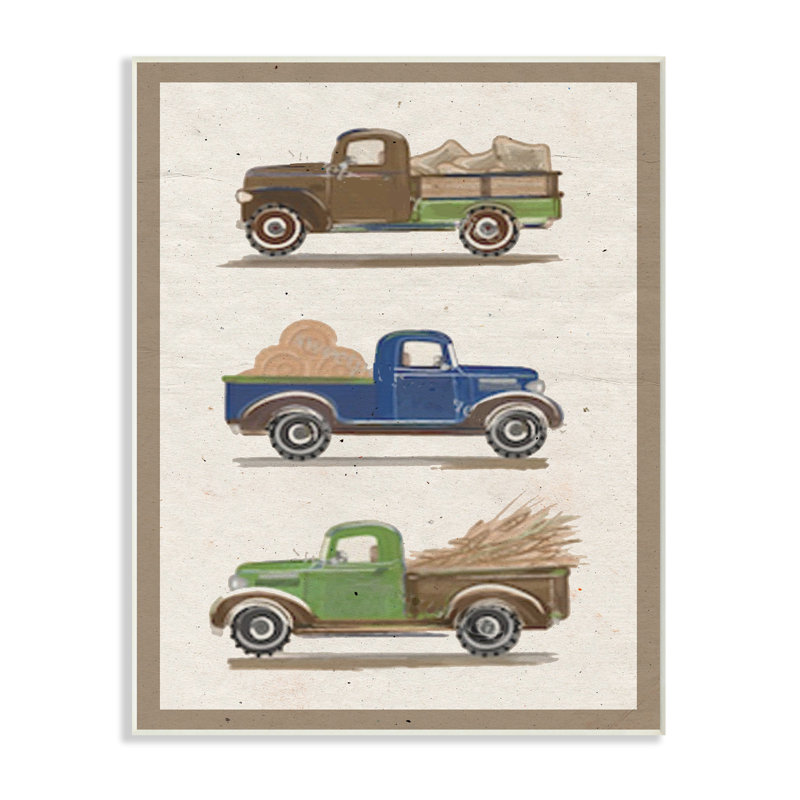 « rétro tracteur illustration », art mural, H 15 po x l 10 po, Plaque