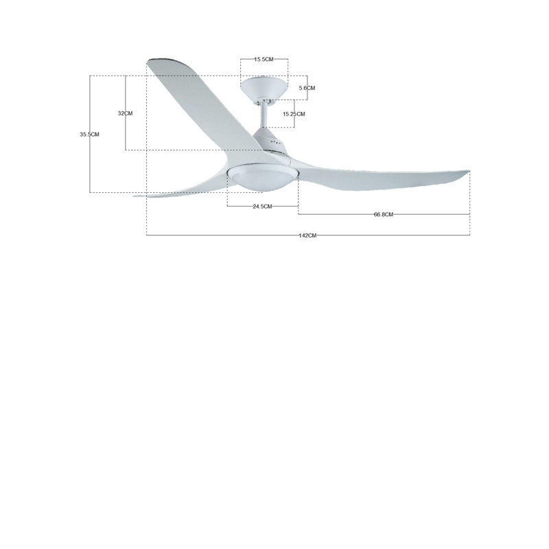 Adonay 142cm Ceiling Fan with LED Lights
