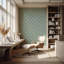 Papier peint Deco Lily - bleu clair et bleu sarcelle