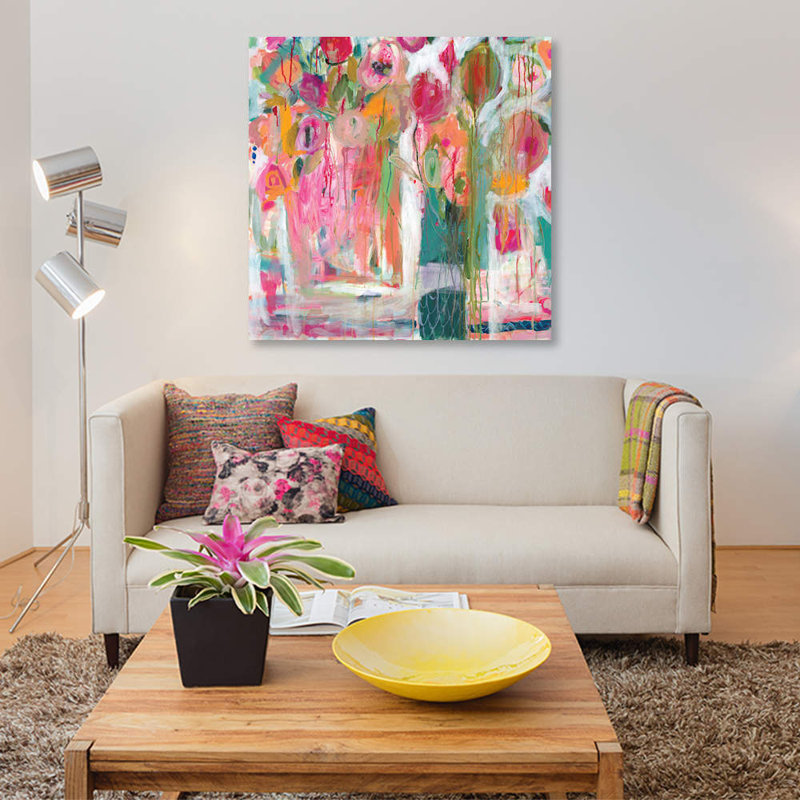 «Pink Melody I», impression sur toile, H 37 po x l 37 po x P 1,5 po, Toile tendue, Pas de tapis
