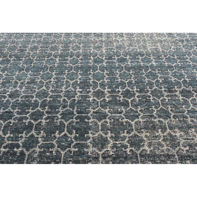 Distressed Homage Hand Knotted Wool Area Rug, Rectangle 5' x 8'