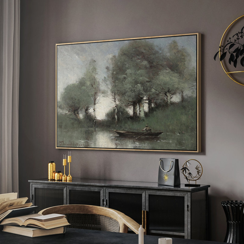 Paysage rétro-XXL III, H 27 po x l 41 po x P 2 po, Toile naturelle avec cadre flottant