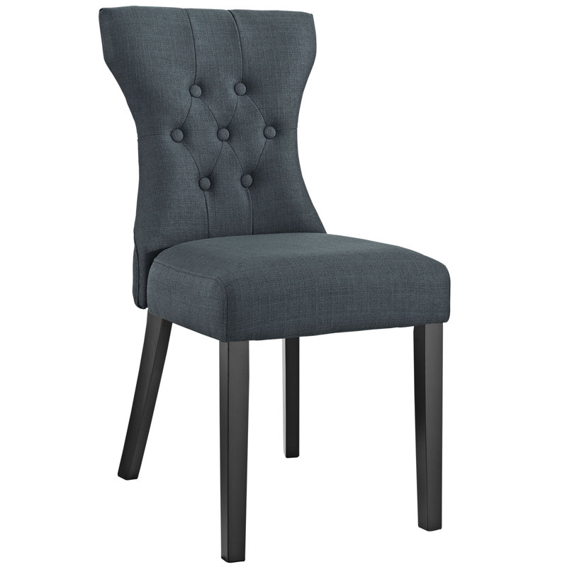 Chaise parsons capitonnée en bois massif, gris