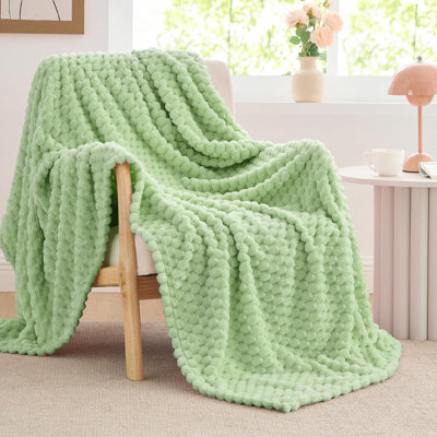 Jeté en molleton pour canapé et lit - couverture beige décorative en jacquard 3D, couverture douce et douillette, douce et confortable, toutes saisons, 50 x 60 pouces