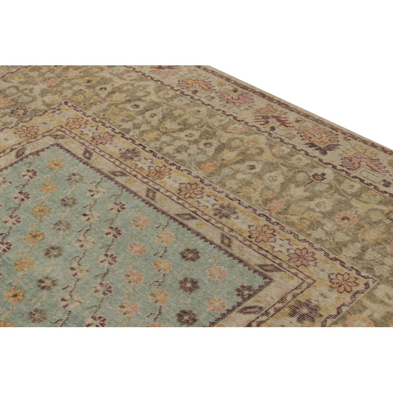 Distressed Homage Hand Knotted Wool Floral Area Rug, Runner 3' x 8'