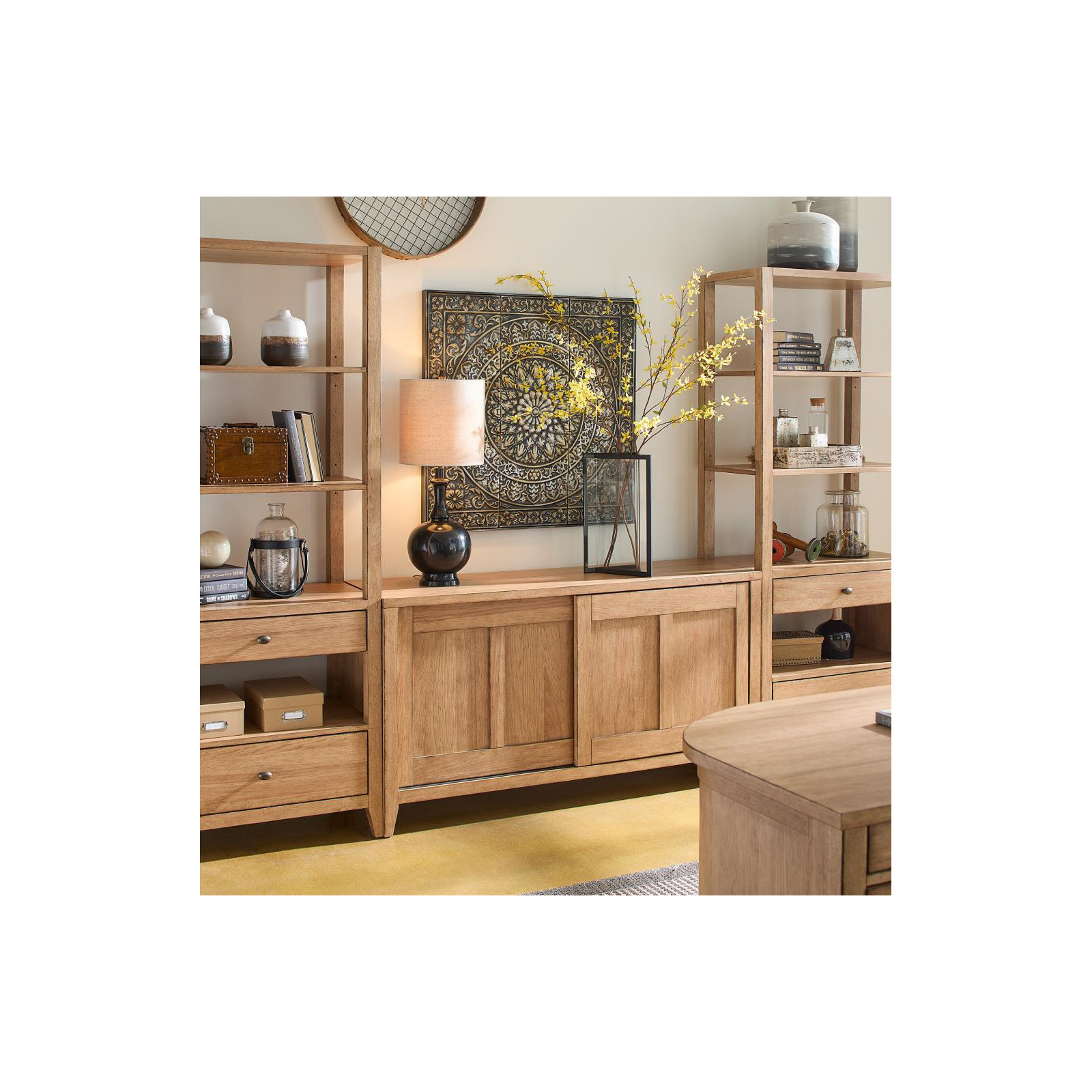Mya 2 Door Sideboard , Natural, 32"H x 60"W x 18"D