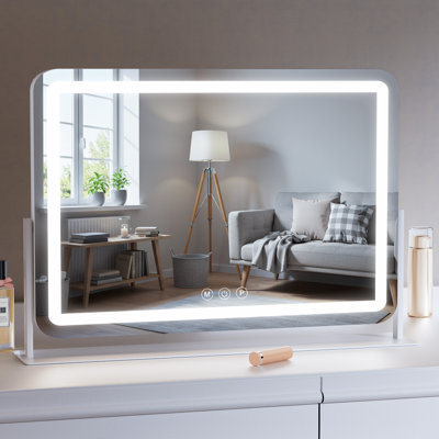 Miroir rectangulaire à DEL, contrôle de la température en continu 3 couleurs et intensité variable 