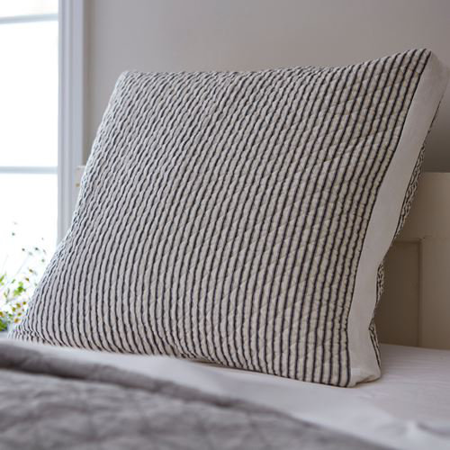 Bergen Stripe Box Throw Pillow, Black/Cream