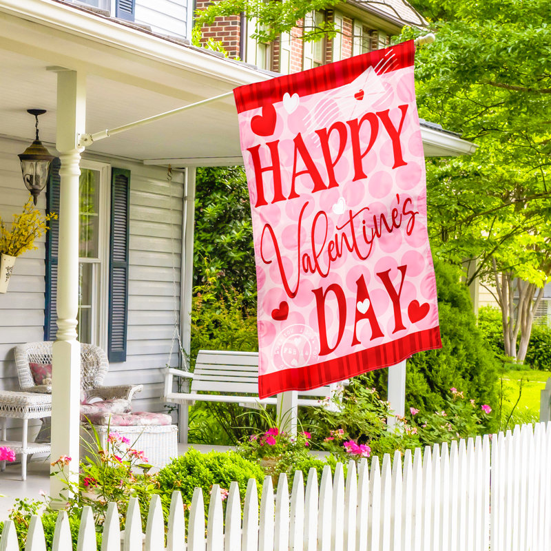 Joyeux Saint-Valentin, cœurs, drapeau de jardin