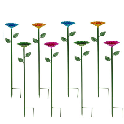 Ensemble d'arrosage pour abeilles, 8 tasses en métal avec motif de fleurs colorées, abat-jour papillon pour le jardin