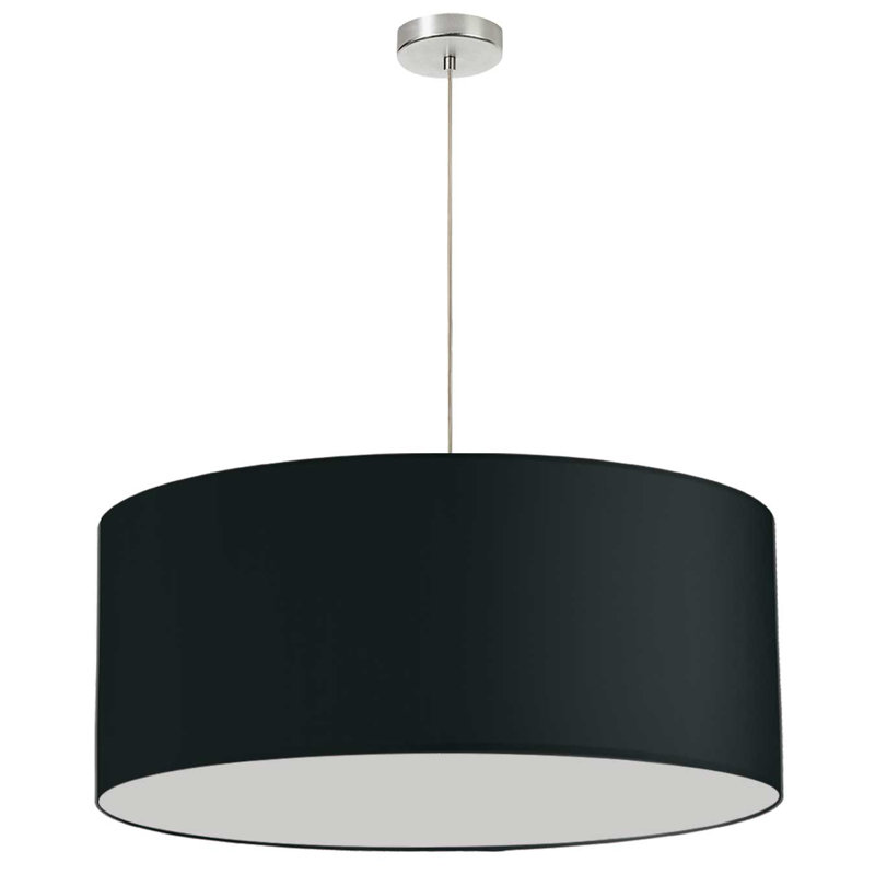 Luminaire tambour à tambour simple 1 lumières Quinley, H 16,5 po x l 28 po x P 28 po, Noir