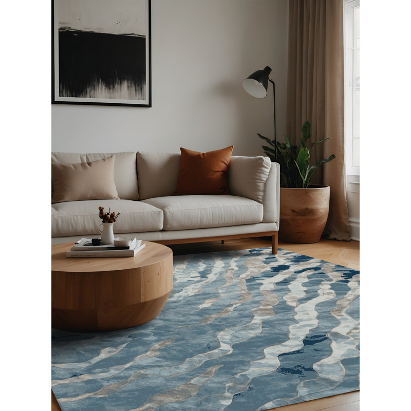 Tapis gris lavable à la machine, Carré 6 pi