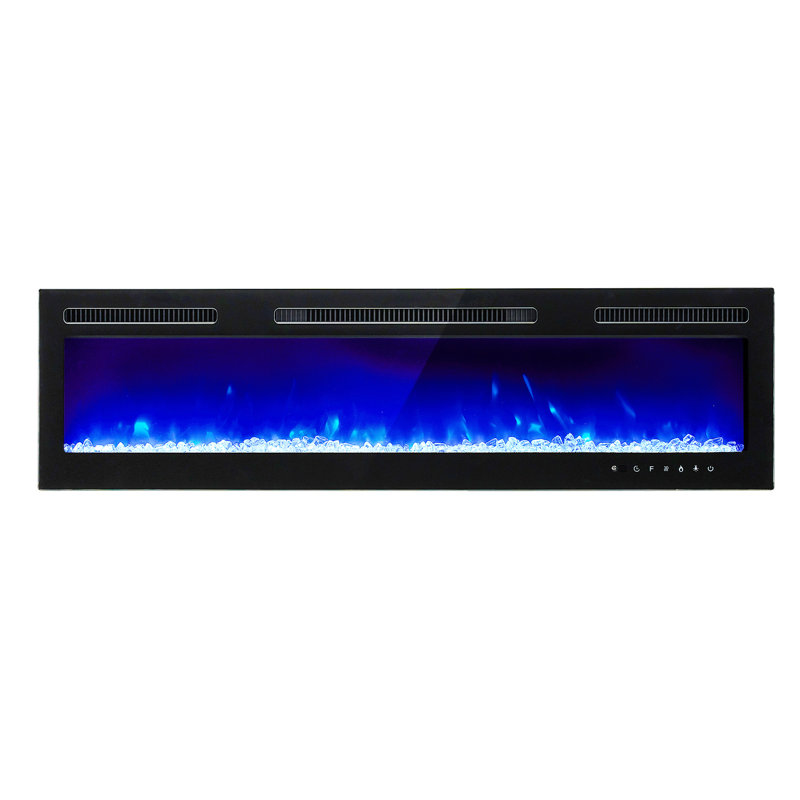 Living and Home Black Electric Fireplace Insert with 5120 BTU, 35cm H x 152.4cm W x 14cm D