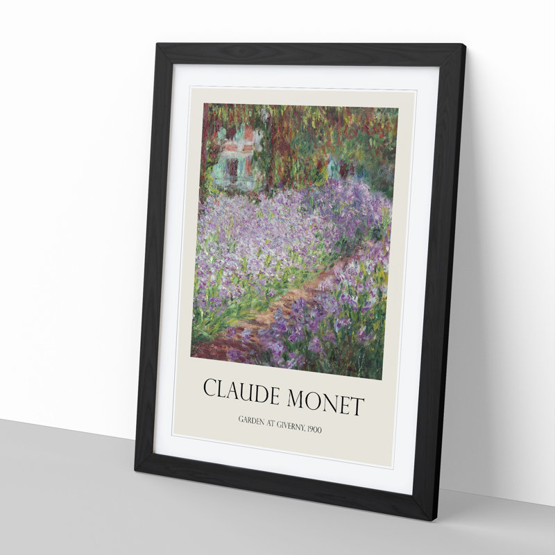 Irises in Monets Garden by Claude Monet - Picture Frame Art Prints, Black Framed, 36cm H x 27cm W x 2cm D