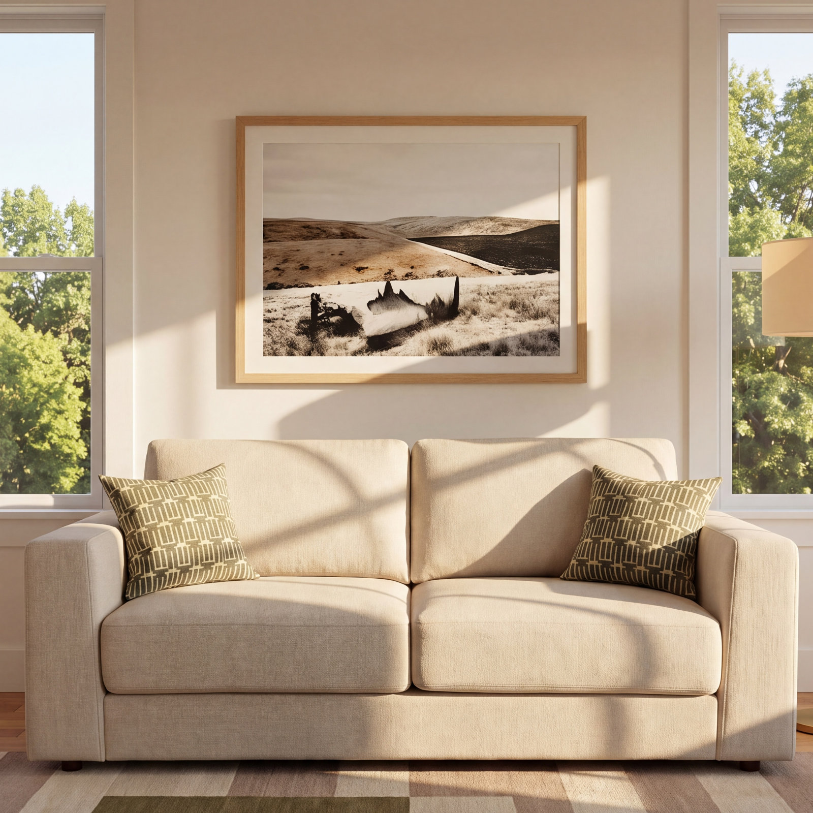 85'' Upholstered Sofa, Sand