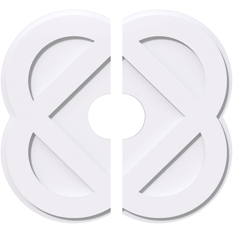 Médaillon de plafond contemporain en PVC de qualité architecturale Charlotte, H 1 po x l 24 po x P 24 po