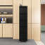 Classeur vertical à 5 ​​tiroirs avec roulettes et serrure pour bureau, grande capacité de rangement, tiges réglables pour dossiers A4/lettre/légal, glissières à roulement silencieux, mobilité et stabilité faciles, noir sur roulettes.