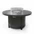 Round Steel Outdoor Fire Pit Table With Glass Wind Guard