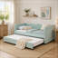Lit simple Blakeslee avec couchette coulissante et poches de rangement latérales-759949231