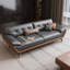 Causeuse-coussin standard en cuir véritable gris-2045121172