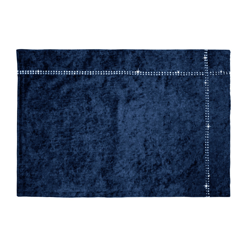 Ternate Luxury Velvet Dramatic Table Accessories, 45" x 6", Navy